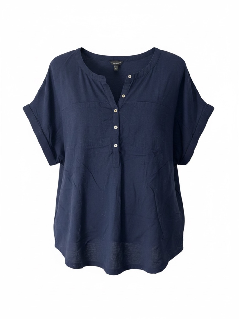 Lucky Brand Women’s Blue Cotton Henley Top XL